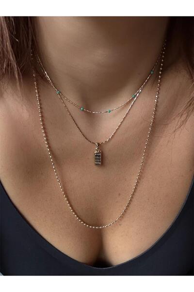 DGK COLLECTİON 14K gold renk,trend 3’lü kolye set 🧿