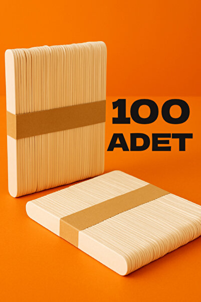 nistabolje 100 Adet Geniş Dil Çubuğu Ahşap Büyük Abeslang Dondurma Dil Basma Ağda Çubuk