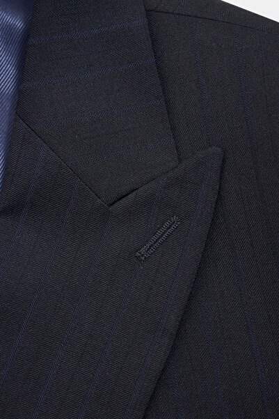 W Collection Dark Blue Buttoned Suit