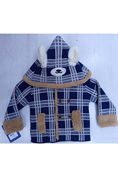 BAŞAK ÇOCUK GİYİM 435637 Embroidered Lining Cardigan 6/18 Months Boy - Dark B...