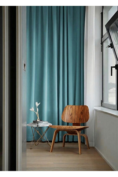 Ran Perde Katyonik Düz Fon Perde - Pilesiz Dikim - Açık Mavi