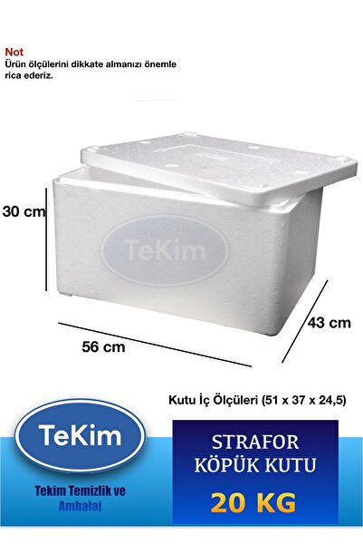 tekim temizlik ve ambalaj Strafor Köpük Kutu Beyaz 20 kg