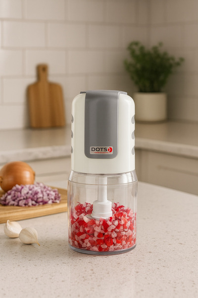 DOTS Dots Vegetable Chopper 500W – 0.5L Capacity – 2 Stainless Steel Blades – White