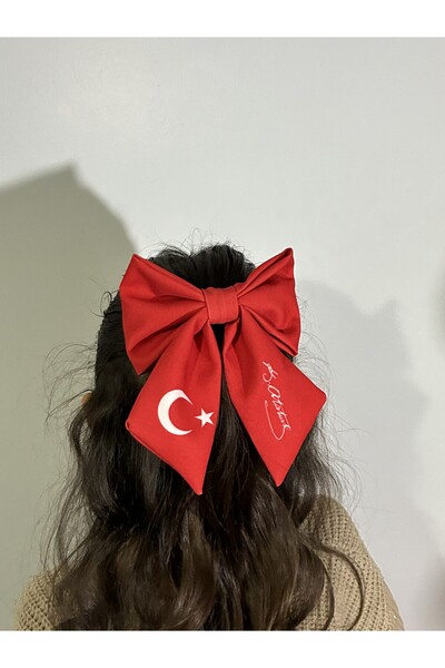 IronMoon Kırmızı Renk Atatürk İmzalı ve Türk Bayraklı Kurdele Toka (23 nisan ...