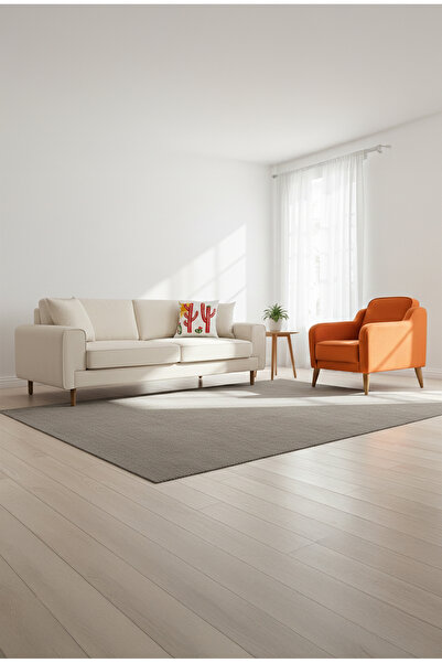 Rolivs Mokka Üçlü Koltuk ve Berjer Gürgen Ağacı Ayak 3-1/ Kadife