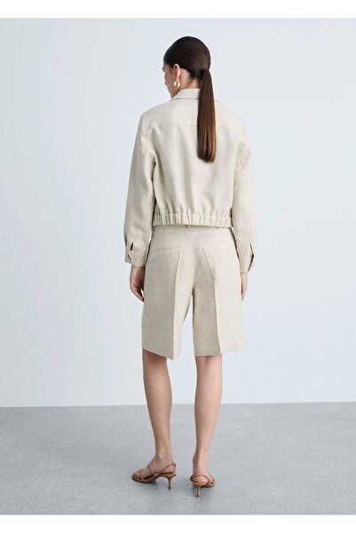 MANGO Woman %100 keten şort
