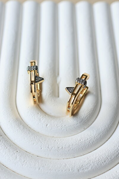 FİRST JEWELRY Özel Seri Taşlı Gold Küpe