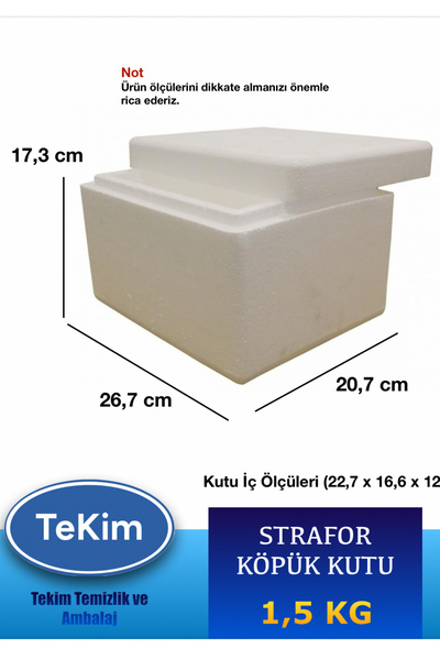tekim temizlik ve ambalaj Strafor Köpük Kutu 1,5 kg