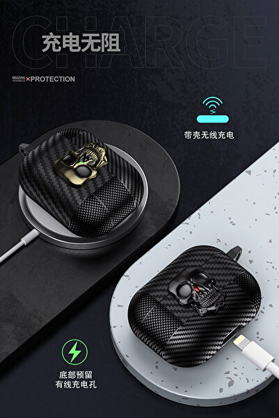 EWEC Pro 3.Nesil Uyumlu Karbon Fiber Hybrid Polymer Technology Kuru Kafa Kilitli Premium Kulaklık Kılıfı