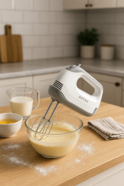 DOTS 120W Hand Blender – 5 Speeds + Turbo – Stainless Steel Blades – White