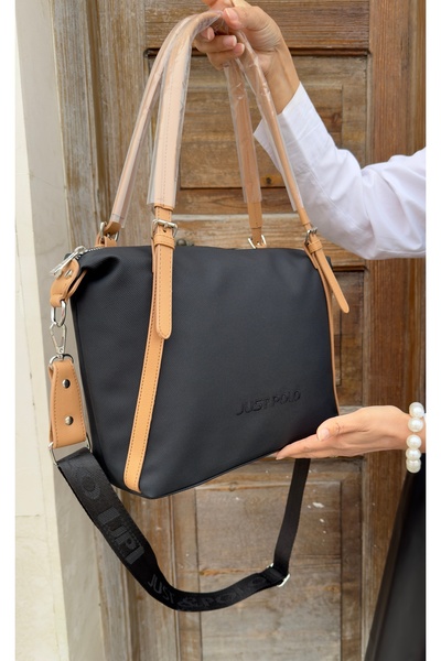 Just Polo حقيبة يد وكتف نسائية باللون البني متوسطة الحجم