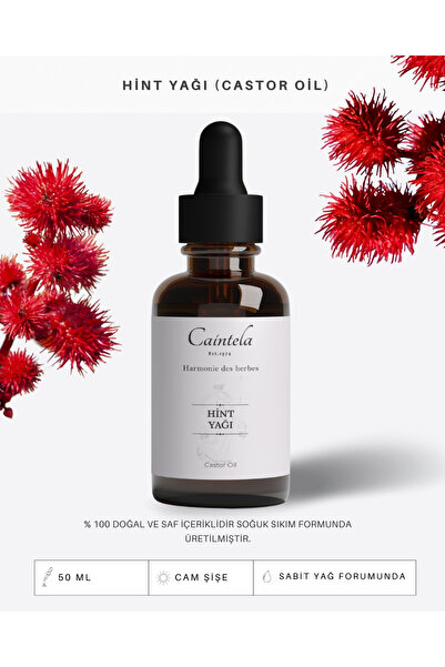 caintela Hint Yağı & Castor Oil 50 ml - Cilt Nemlendirmeye ve Saçları Korumay...
