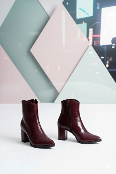 v.s.h velvet Dámské klasické dámské boty s krokodýlím vzorem se špičatou špičkou na silném podpatku s bočním zipem