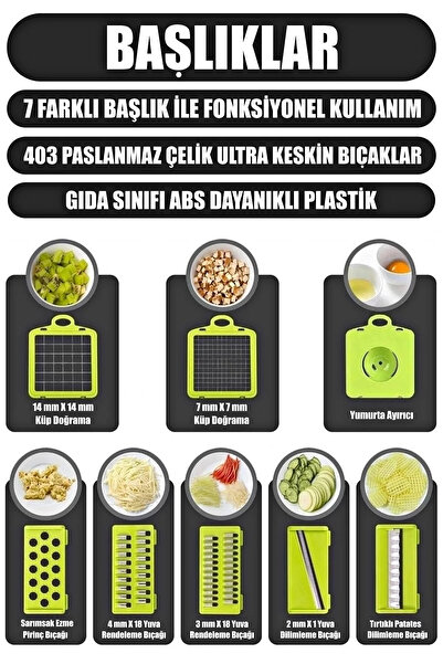 Tilbe Home Vegetable Chopper Patates Sebze Küp Rende Doğrayıcı Dicer Dilimleyici Jülyen Kesici Lüx Mutfak Set