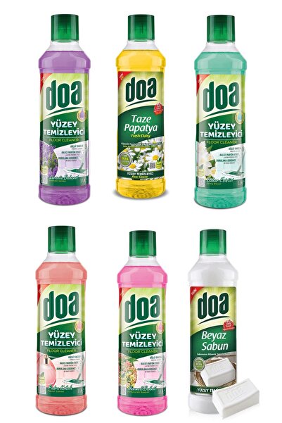 Doa Yüzey Temizleyici Hanımeli - Papatya - Lavanta - Beyaz Sabun-bahar Esintisi-pudra 1000ml 6’lı Set