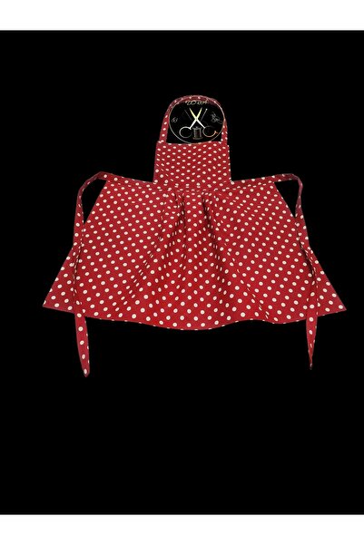 dora ev tekstıl مريلة المطبخ والطاهي باللون الأحمر المنقط 《قماش البط》