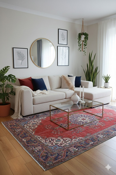 Loop Rugs El Dokuması Eskitme Vintage Organik Yün Türk Halısı - 170 x 282 cm ...