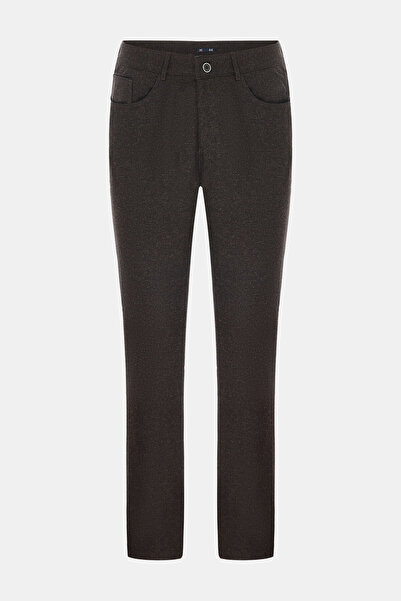 W Collection Brown Pipe Leg Wool Polyamide Sports Pants