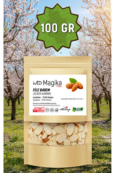 Magika Design File Badem, Rendelenmiş Badem 100 G - %100 Doğal, %100 Taze, %1...