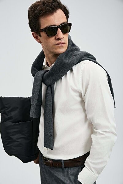 Lufian 112010686 Ferla Basic Shirt Regular Fit Men's Shirt White