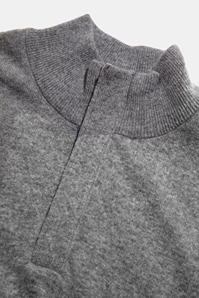 W Collection Gray Half Fisherman Zipper Knitwear