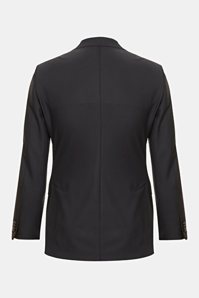 W Collection Dark Blue Buttoned Wool Jacket