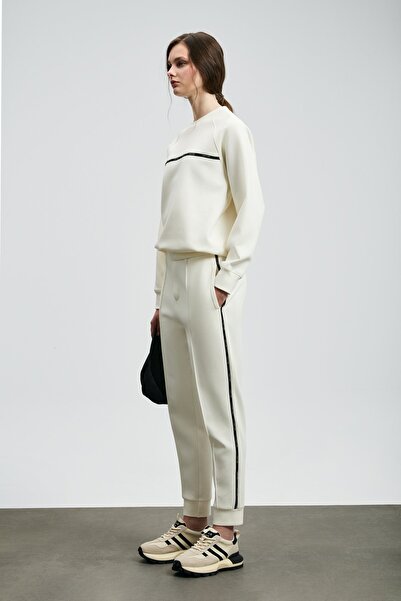 Lufian 122050008 Γυναικείο πλεκτό παντελόνι Cessica ΛΕΥΚΟ