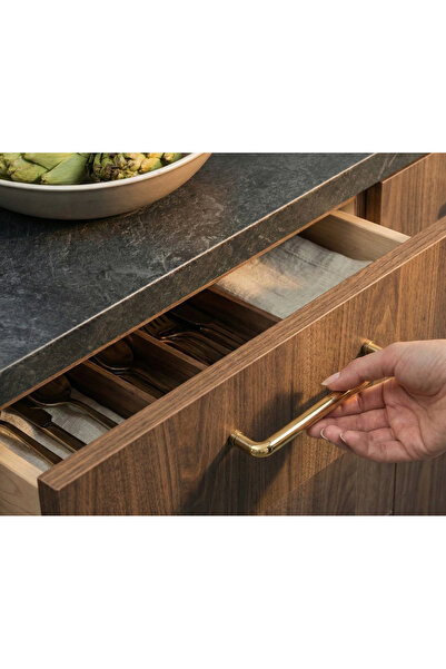 Özen Metal özen round altın sarı 128mm metal mobilya kulpu.