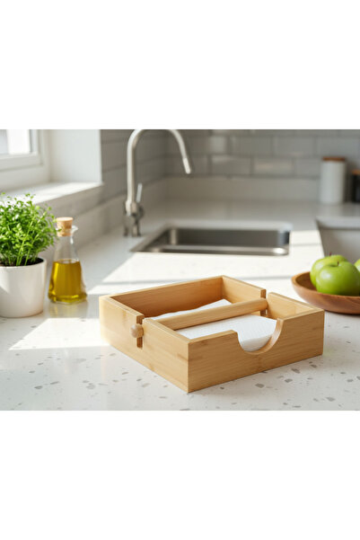 Home Square Napkin Holder Bamboo, Decorative Napkin Holder
