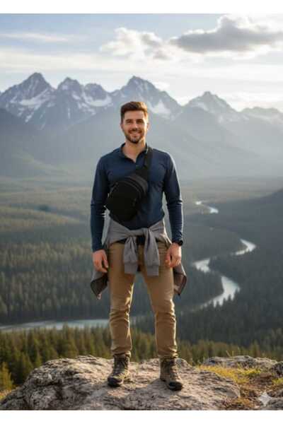 Sofia Siyah 3 Fermuarli Kadın Erkek Göğüs Ve Bel Yandan Çapraz