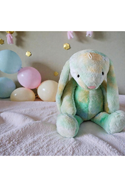 FEYSSHOP 60 cm Dev Boy Ebruli Peluş Tavşan - Yumuşak Dokulu Renkli Uyku Arkadaşı