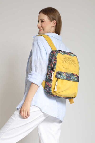 street&bagdnz حقيبة ظهر مطرزة بنمط عرقي أصيل من Life Tree للاستخدام اليومي أث...