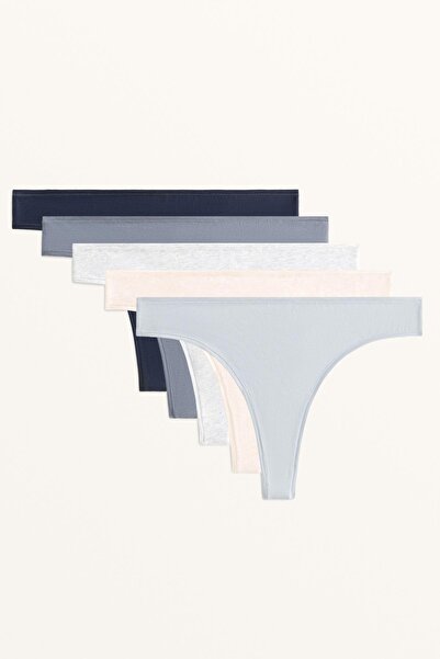 Oysho 5'li pamuklu karışımlı tanga külot