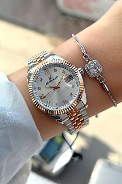 Daniel Klein Rose Gold Çelik Jubile Kordon Hediyesi Kesme Cam Orijinal 2 Yıl Garantili Kadın Kol Saati Bileklik