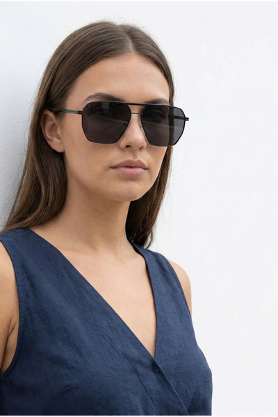 Kapin Bowen Geometrik Damla Güneş Gözlüğü - Siyah Cam