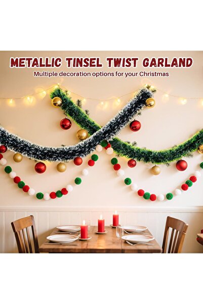 OEM Set 3x Beteală pentru Brad de Crăciun, 200 cm, Verde - By DBR