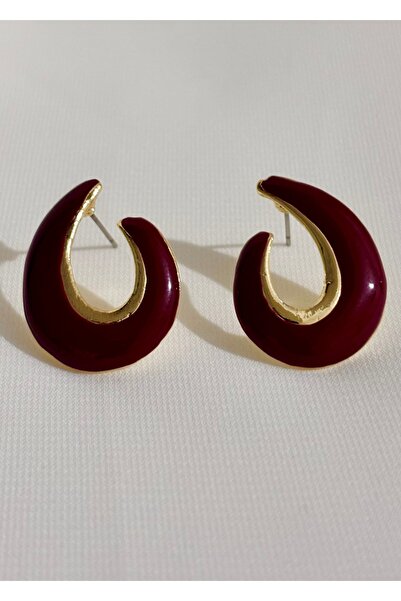 modamira Gold Detaylı Vintage Tasarım Küpe | Çivili Model | { Uzunluk : 2.5 c...