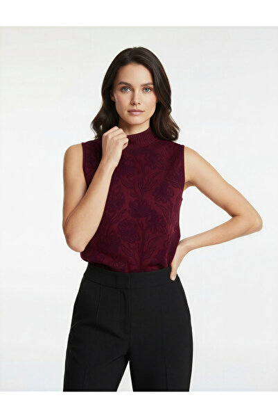 Koton Slim Fit Turtleneck Sleeveless Floral Print Blouse