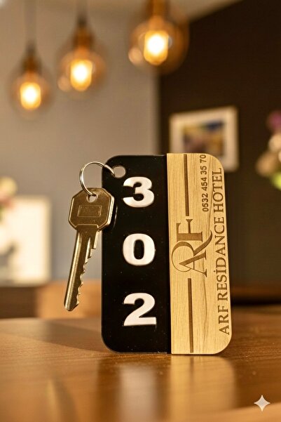 Yalıgraf Reklam Tabela Oda Numaralı Otel Anahtarlığı - Özelleştirilebilir