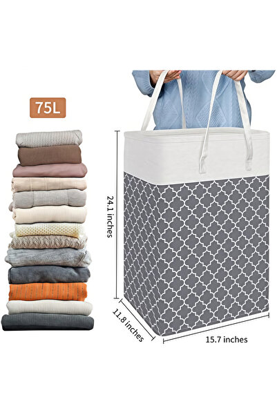 Generic Leon Home Foldable Waterproof Laundry Basket - Gray Lantern