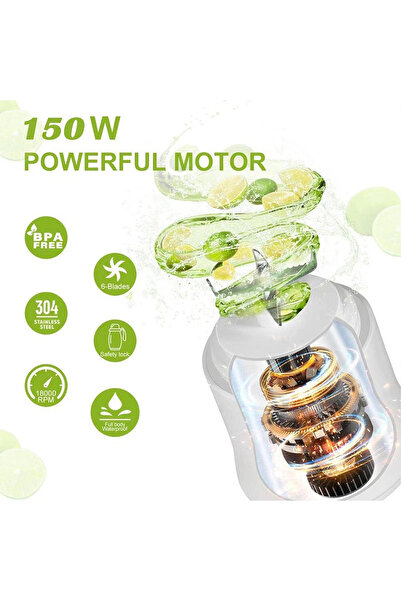 Generic Leon Home Portable Blender for Shakes and Smoothies, USB Rechargeable, 20 oz BPA-Free Cup