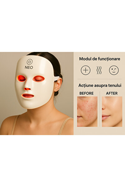 NEO Masca faciala cu led tratament afectiuni ten, acnee, pete, riduri, grasime, 7 in 1