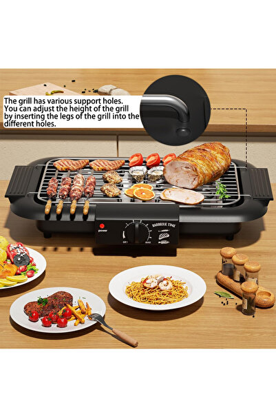 Generic Leon Home 2000W 304 Stainless Steel Double Heating Tube Electric Grill