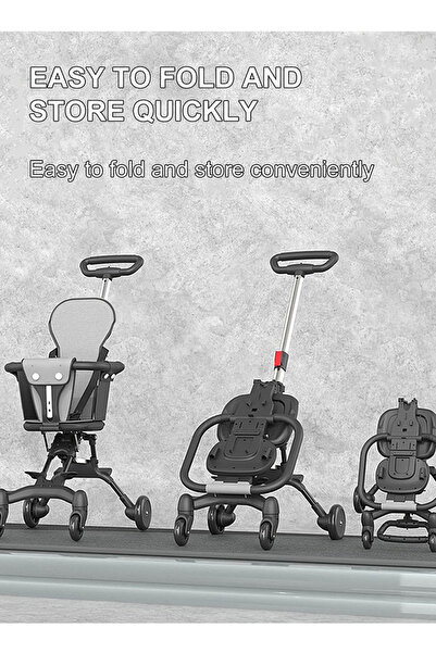 Generic Leon Home One-touch folding two-way lightweight four-wheeled stroller with cushion and seat belt