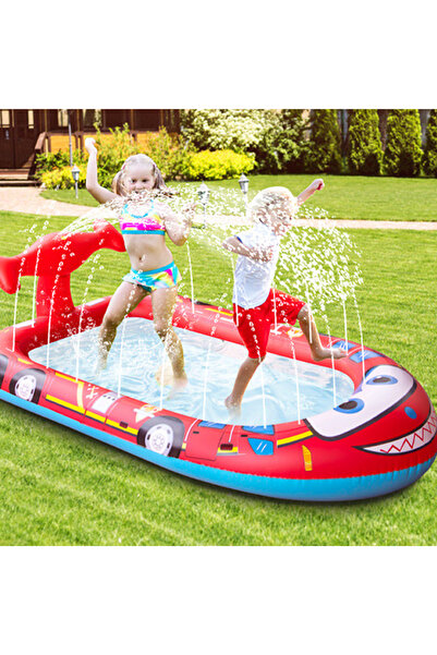 Generic Children's Inflatable Fountain & Paddling Pool 170x90x40 cm - Fire Truck