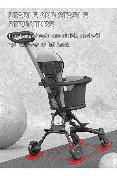 Generic Leon Home One-touch folding two-way lightweight four-wheeled stroller with cushion and seat belt