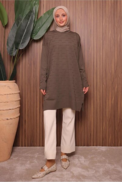 TRENDTESETTÜR Women's Brown (Soil) Knit Tunic t 7007