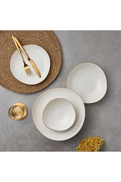 Güral Porselen Roden 12 Parça 4 Kişilik Yemek Takımı Gold