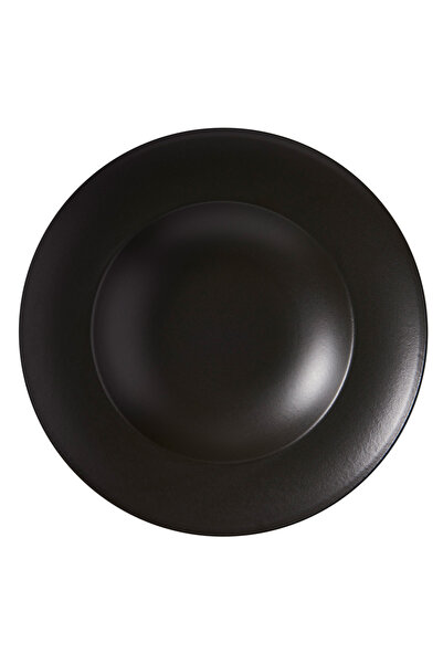 Güral Porselen Reno 26 cm Bone Pasta Plate - Bodrum Black