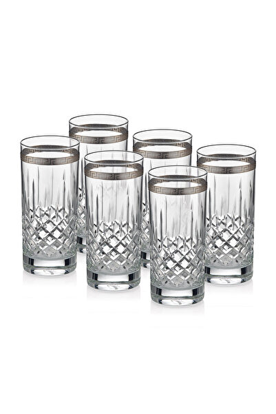Güral Porselen Barok 6 Piece Lemonade Glass Platinum